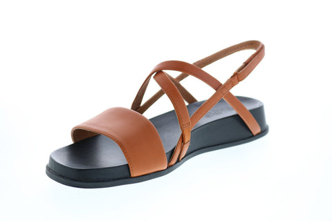 Camper Atonika K201009-003 Womens Brown Leather Strap Flats Slingback Shoes