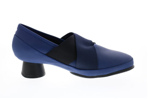 Camper Alright K201014-003 Womens Blue Leather Slip On Heels Pumps Shoes