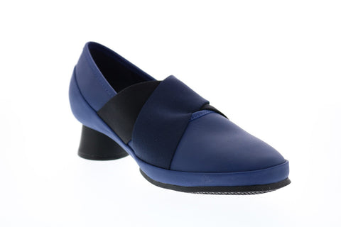 Camper Alright K201014-003 Womens Blue Leather Slip On Heels Pumps Shoes