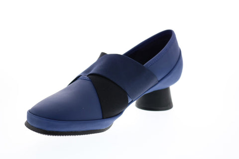 Camper Alright K201014-003 Womens Blue Leather Slip On Heels Pumps Shoes