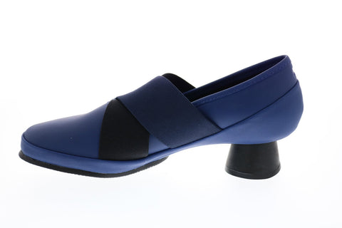 Camper Alright K201014-003 Womens Blue Leather Slip On Heels Pumps Shoes