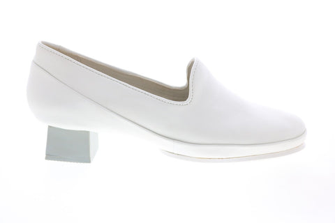 Camper Tws K201122-002 Womens White Leather Slip On Pumps Heels Shoes