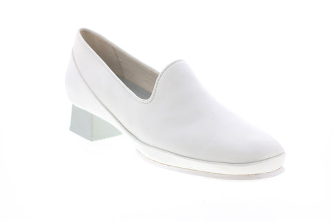 Camper Tws K201122-002 Womens White Leather Slip On Pumps Heels Shoes