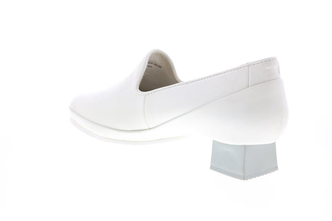 Camper Tws K201122-002 Womens White Leather Slip On Pumps Heels Shoes