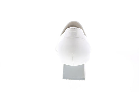 Camper Tws K201122-002 Womens White Leather Slip On Pumps Heels Shoes