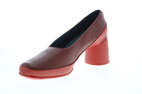 Camper Upright K201123-004 Womens Red Leather Slip On Pumps Heels Shoes