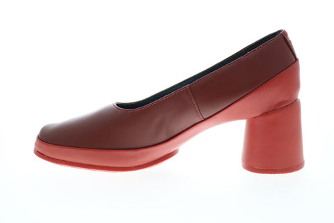 Camper Upright K201123-004 Womens Red Leather Slip On Pumps Heels Shoes