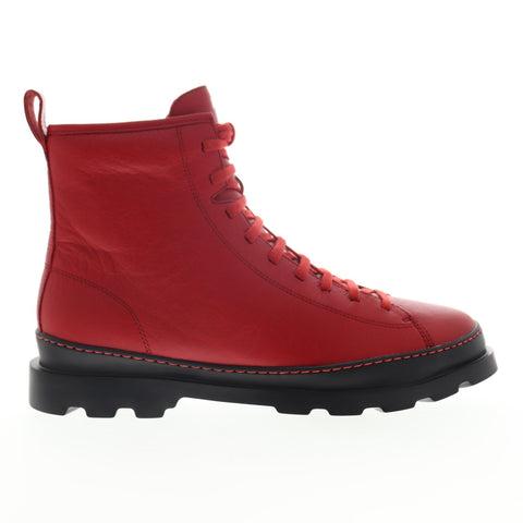 Camper Brutus K300245-005 Mens Red Leather Lace Up Ankle Boots Shoes