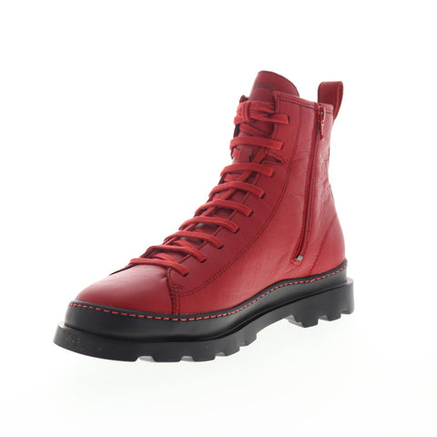 Camper Brutus K300245-005 Mens Red Leather Lace Up Ankle Boots Shoes