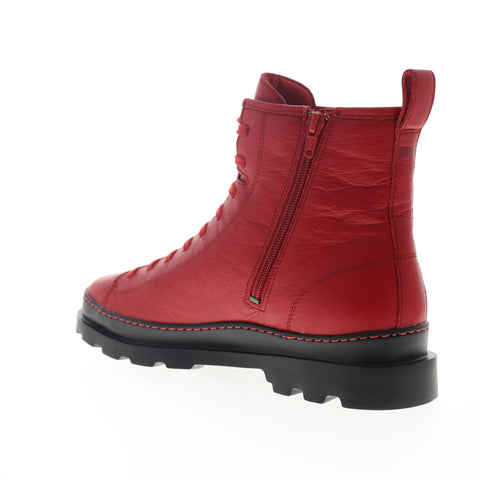 Camper Brutus K300245-005 Mens Red Leather Lace Up Ankle Boots Shoes