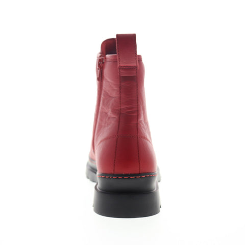 Camper Brutus K300245-005 Mens Red Leather Lace Up Ankle Boots Shoes