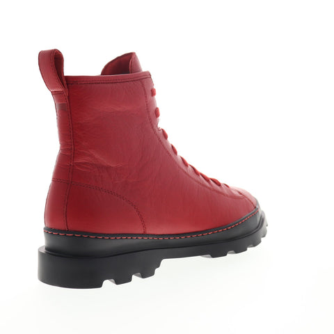 Camper Brutus K300245-005 Mens Red Leather Lace Up Ankle Boots Shoes