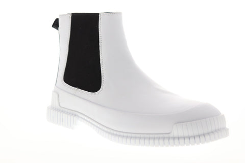 Camper Pix K300252-001 Mens White Leather Slip On Chelsea Boots Shoes