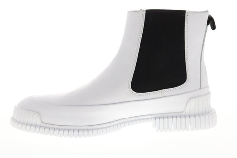 Camper Pix K300252-001 Mens White Leather Slip On Chelsea Boots