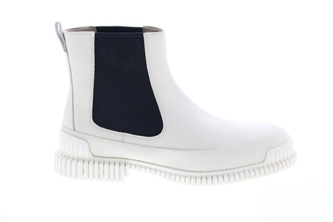 Camper Pix K300252-011 Mens Beige Leather Slip On Chelsea Boots