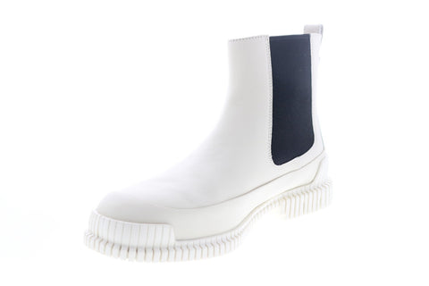 Camper Pix K300252-011 Mens Beige Leather Slip On Chelsea Boots