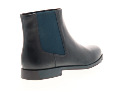 Camper Bowie K400023-008 Womens Blue Leather Slip On Chelsea Boots Shoes