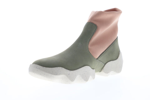 Camper Dub K400078-003 Womens Green Nubuck Slip On Casual Dress Boots Shoes
