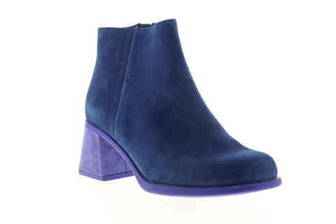 Camper Karolina K400079-009 Womens Blue Suede Zipper Casual Dress Boots Shoes