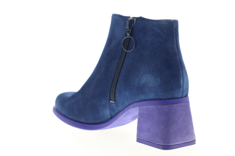 Camper Karolina K400079-009 Womens Blue Suede Zipper Casual Dress Boots Shoes