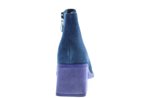 Camper Karolina K400079-009 Womens Blue Suede Zipper Casual Dress Boots Shoes