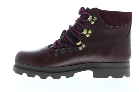 Camper 1980 K400094-001 Womens Red Leather Lace Up Casual Dress Boots Shoes