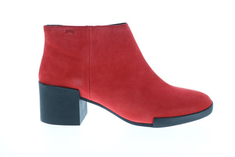Camper Lotta K400145-009 Womens Red Nubuck Zipper Ankle & Booties Boots
