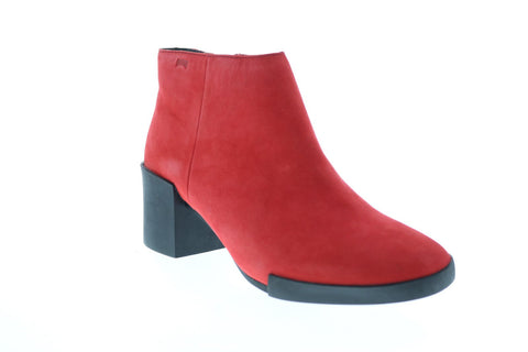 Camper Lotta K400145-009 Womens Red Nubuck Zipper Ankle & Booties Boots
