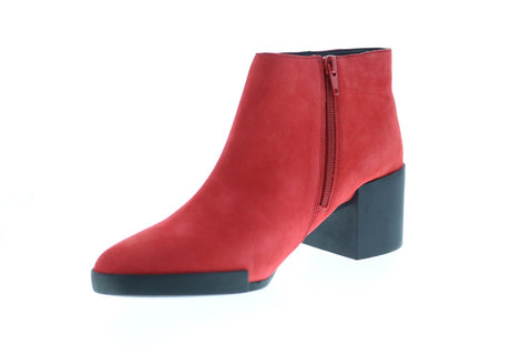 Camper Lotta K400145-009 Womens Red Nubuck Zipper Ankle & Booties Boots
