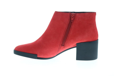 Camper Lotta K400145-009 Womens Red Nubuck Zipper Ankle & Booties Boots