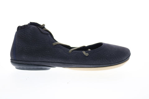 Camper Right Nina K400194-008 Womens Blue Leather Slip On Flats Ballet Shoes