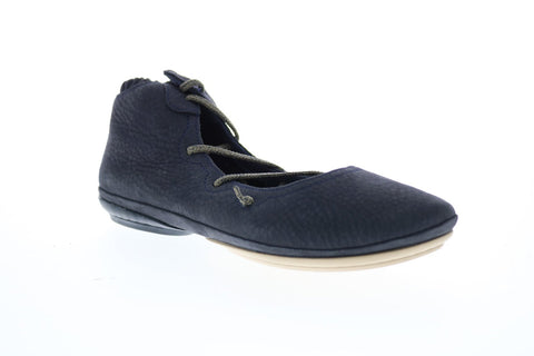 Camper Right Nina K400194-008 Womens Blue Leather Slip On Flats Ballet Shoes