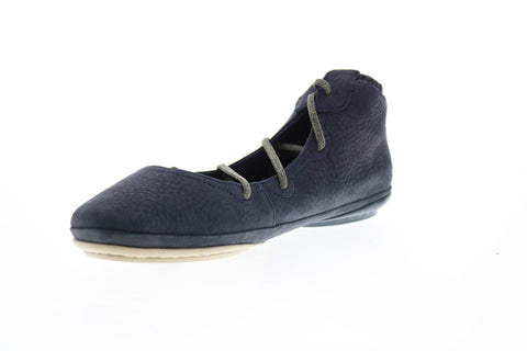 Camper Right Nina K400194-008 Womens Blue Leather Slip On Flats Ballet Shoes