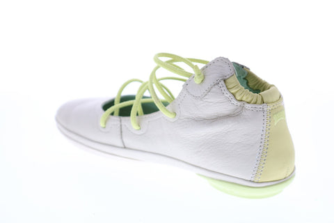 Camper Right Nina K400194-014 Womens Beige Leather Lace Up Ballet Flats Shoes