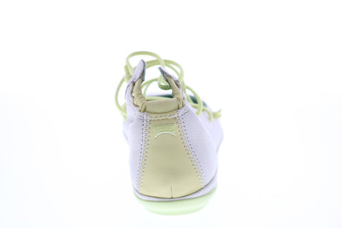 Camper Right Nina K400194-014 Womens Beige Leather Lace Up Ballet Flats Shoes