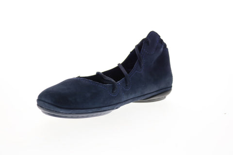 Camper Right Nina K400194-019 Womens Blue Suede Slip On Flats Ballet Shoes