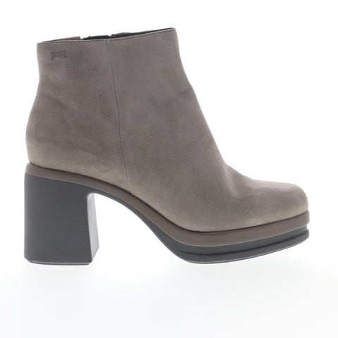 Camper Alice K400198-004 Womens Gray Suede Heels Strap Pumps Shoes