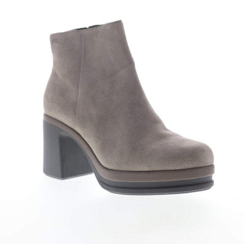 Camper Alice K400198-004 Womens Gray Suede Heels Strap Pumps Shoes