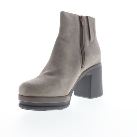 Camper Alice K400198-004 Womens Gray Suede Heels Strap Pumps Shoes