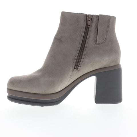 Camper Alice K400198-004 Womens Gray Suede Heels Strap Pumps Shoes