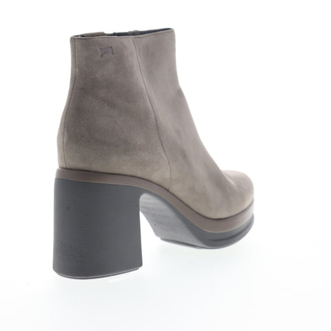 Camper Alice K400198-004 Womens Gray Suede Heels Strap Pumps Shoes