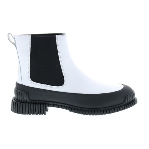 Camper Pix K400304-005 Womens White Leather Slip On Chelsea Boots