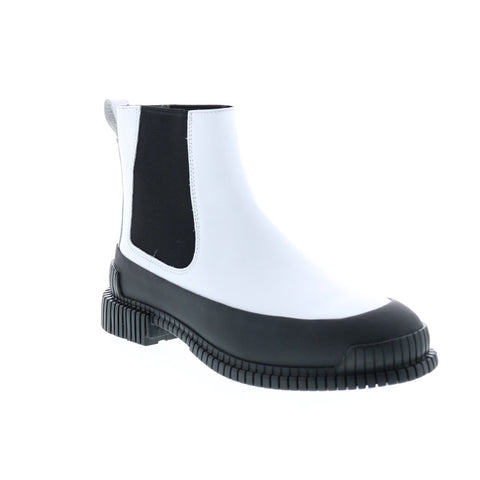 Camper Pix K400304-005 Womens White Leather Slip On Chelsea Boots