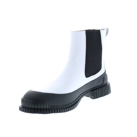 Camper Pix K400304-005 Womens White Leather Slip On Chelsea Boots