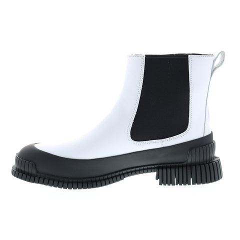 Camper Pix K400304-005 Womens White Leather Slip On Chelsea Boots