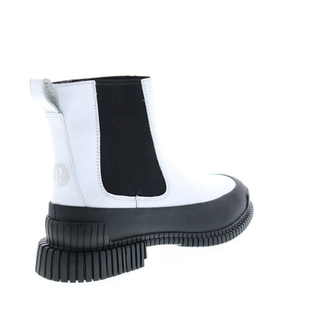 Camper Pix K400304-005 Womens White Leather Slip On Chelsea Boots