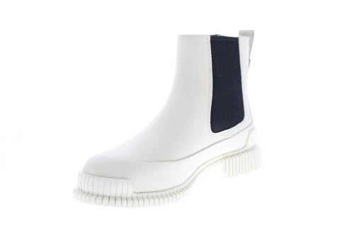 Camper Pix K400304-009 Womens Beige Leather Slip On Chelsea Boots