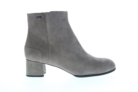 Camper Katie K400311-009 Womens Gray Suede Zipper Heels Pumps Shoes