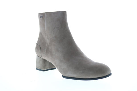 Camper Katie K400311-009 Womens Gray Suede Zipper Heels Pumps Shoes