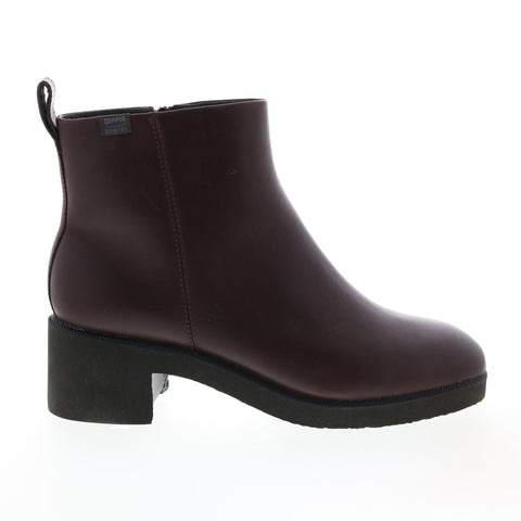 Camper Wonder K400321-005 Womens Burgundy Leather Zipper Ankle & Booties Boots